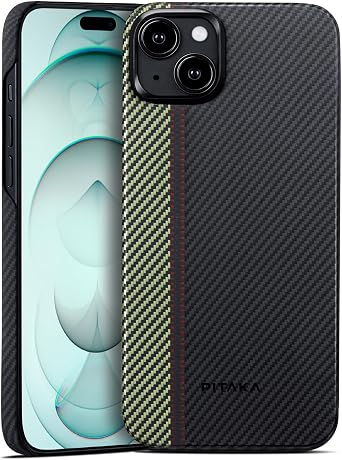 pitaka Case for iPhone 15 Plus Compatible with MagSafe, Slim & Light iPhone 15 Plus Case 6.7-inch with a Caseless Touch Feeling, 600D Aramid Fiber Made [Fusion Weaving MagEZ Case 4 - Overture]