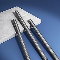 Vista 4 de Varilla y pernos totalmente roscados M6 x 5.906 in, varillas de rosca derecha de acero inoxidable 304, paso de rosca M6-1 para pernos de anclaje
