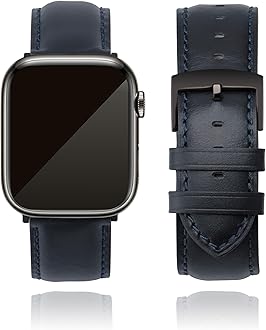 Leather Watch Straps Compatible with Apple Watch 49mm 46mm 45mm 44mm 42mm 41mm 40mm 38mm, Top Grain Leather Replacement Straps for iWatch Series 11 10 9 8 7 6 5 4 3 2 1 SE3/2/1 Ultra3/2/1