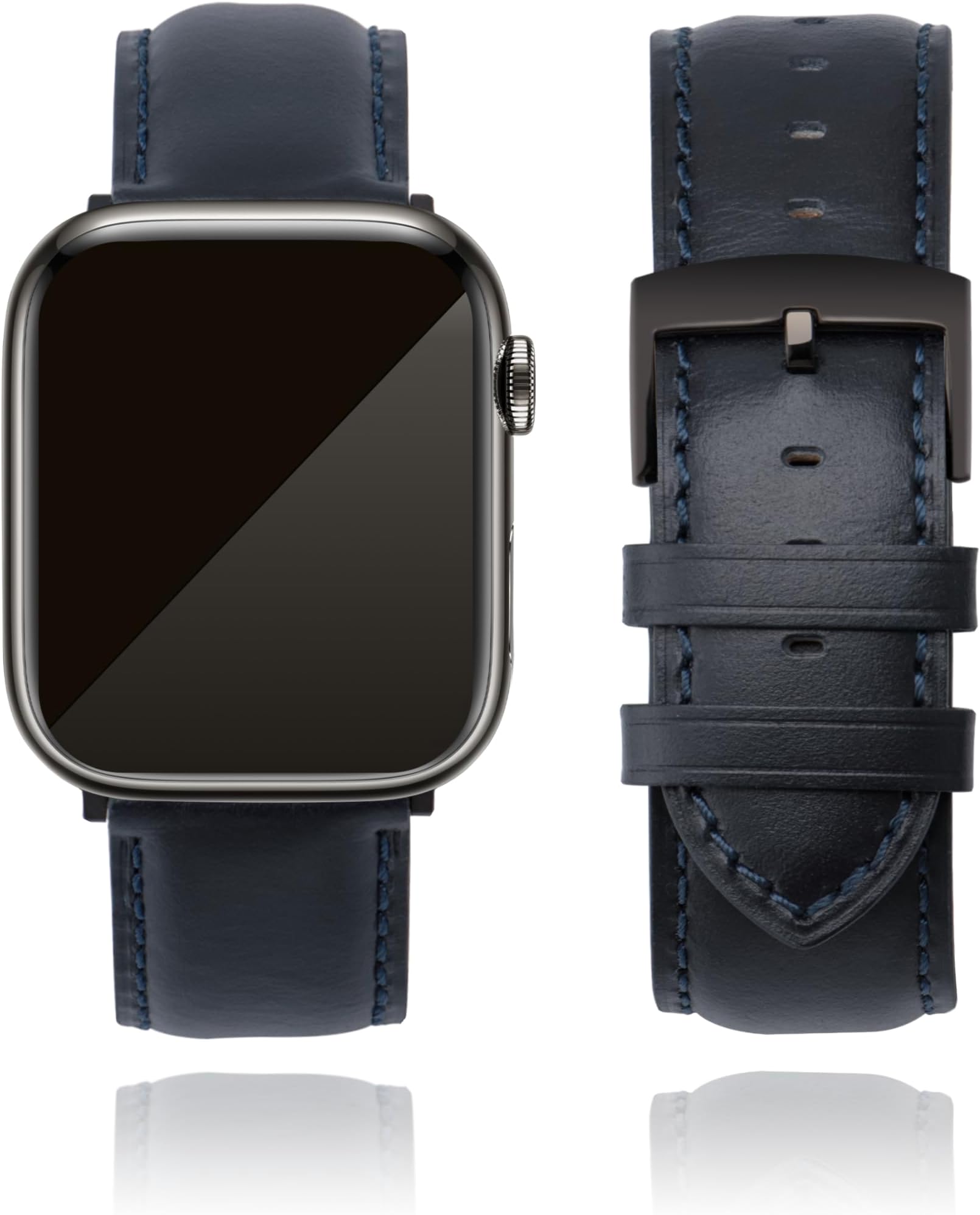 Leather Watch Straps Compatible with Apple Watch 49mm 46mm 45mm 44mm 42mm 41mm 40mm 38mm, Top Grain Leather Replacement Straps for iWatch Series 11 10 9 8 7 6 5 4 3 2 1 SE3/2/1 Ultra3/2/1