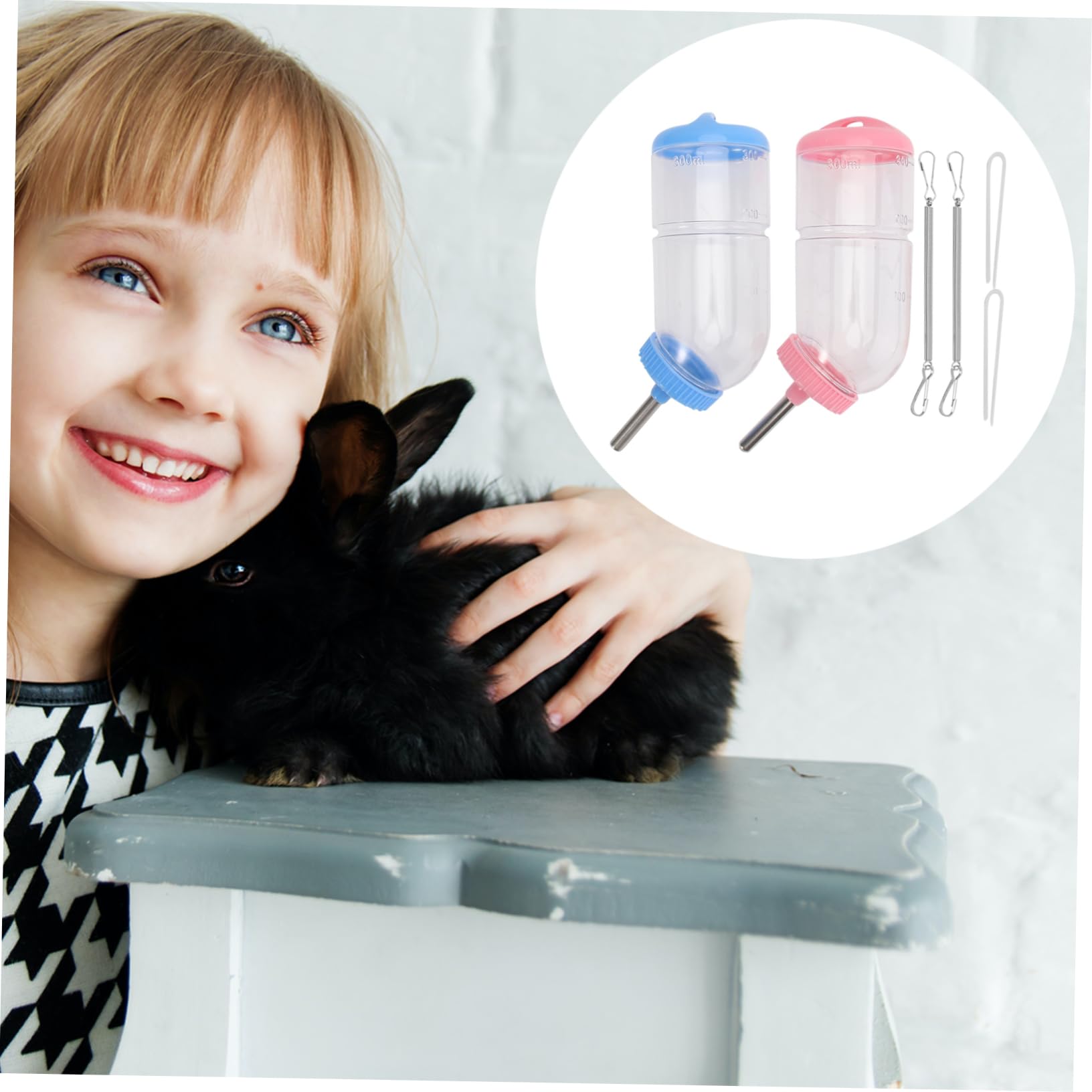 FOMIYES 3 Set Di Bottiglie Dacqua Per Animali Domestici Mangiatoie Per Animali Domestici in Acciaio Inossidabile Sicure Per Piccoli Animali Facili Da Usare / 2 Pezzi * 3