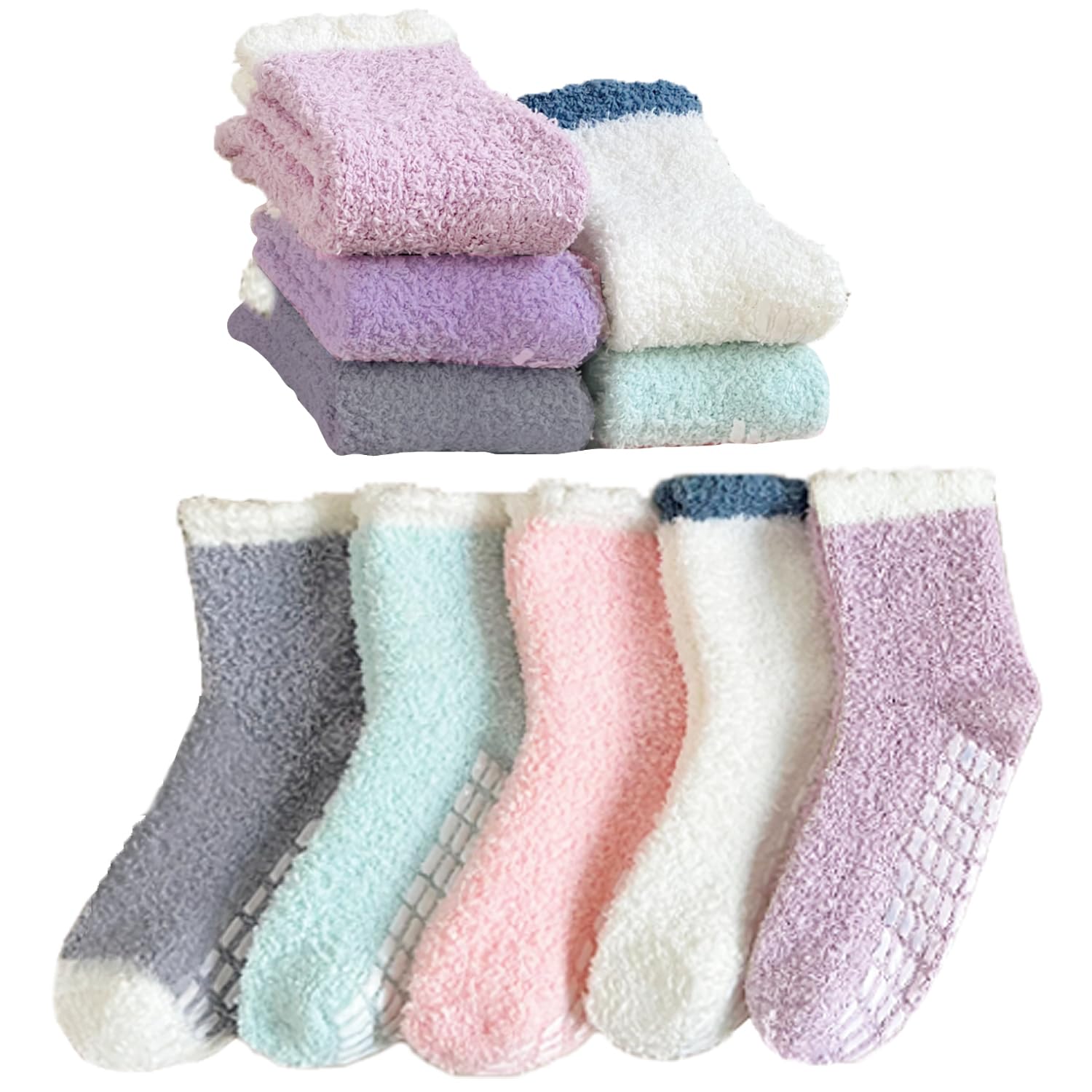 5 Pares de Calcetines de Mujer, Calcetines Cálidos Gruesos de Otoño E invierno para Mujer, Calcetines de Lana Coral, Calce...