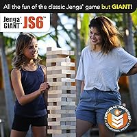Vista 2 de Jenga Gigante - Bloques de madera dura - Se apilan hasta más de 4 pies - Licencia oficial - JS6