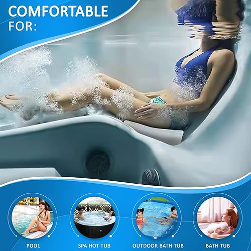 Miniatura 3 de Joe & JoseRin Asiento elevador para bañera de hidromasaje, almohada de spa con peso antideslizante para adultos, cojín de bañera de secado rápido