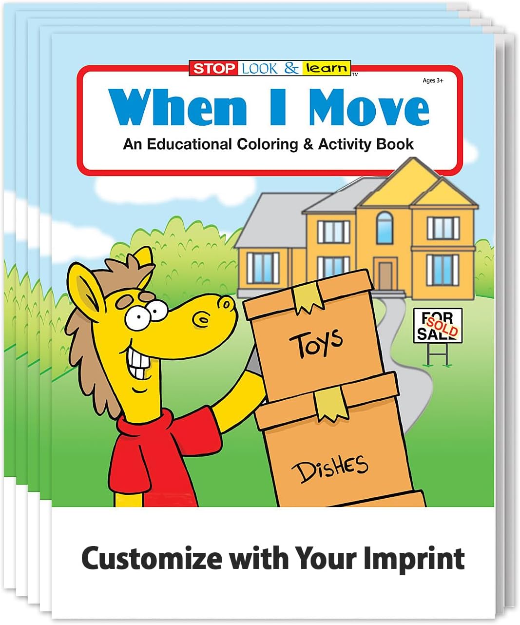 ZOCO – When I Move – New House Coloring Books (25 Bulk Pack, With Crayons) – Realtor Handouts for Kids – Real Estate Marketing Materials