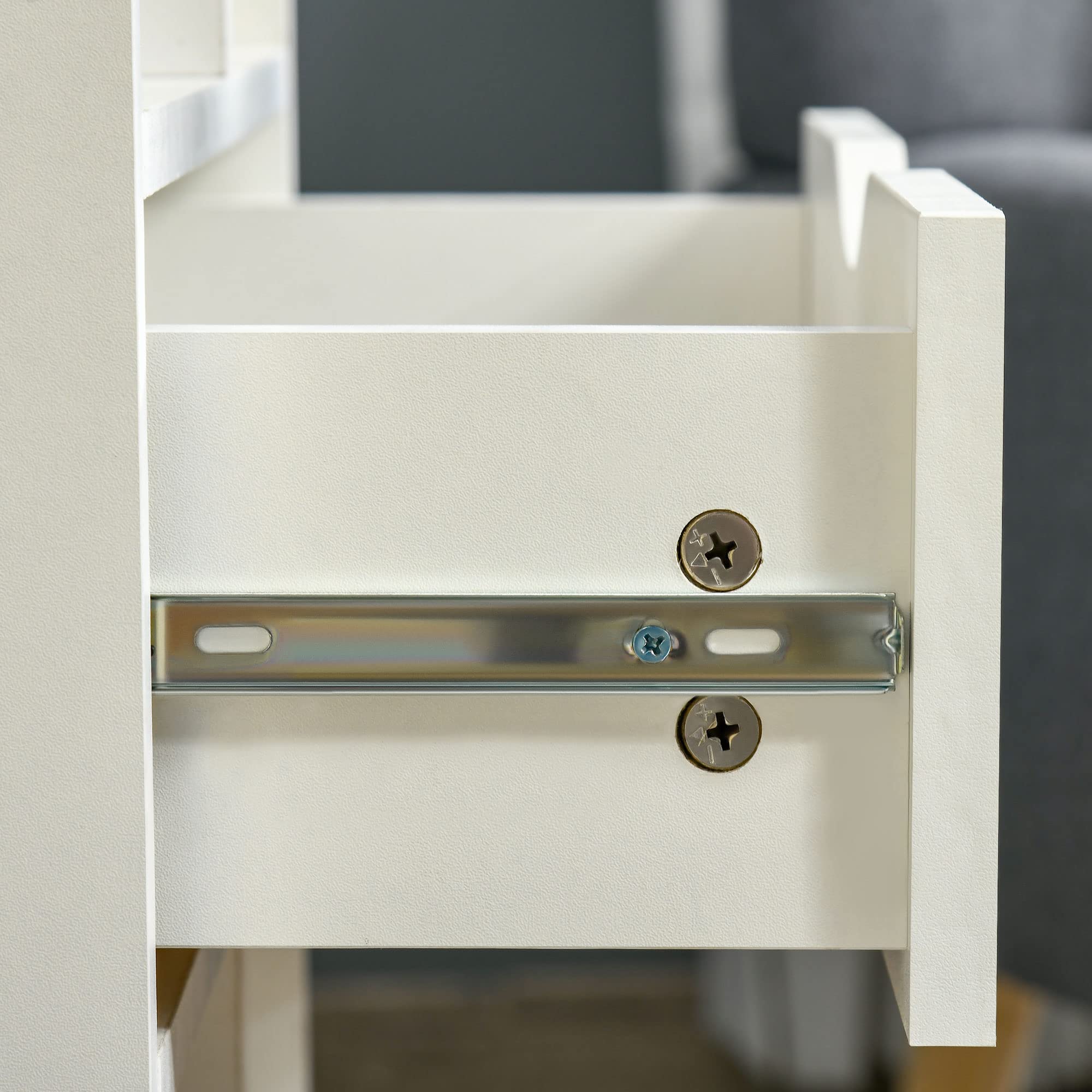 HOMCOM Librería Estantería para Libros con 1 Cajón 50x29,5x120 cm Blanco | Patas de Madera, 6 Compartimentos Abiertos, Almacenaje Plantas Archivos, para Salón Dormitorio Oficina