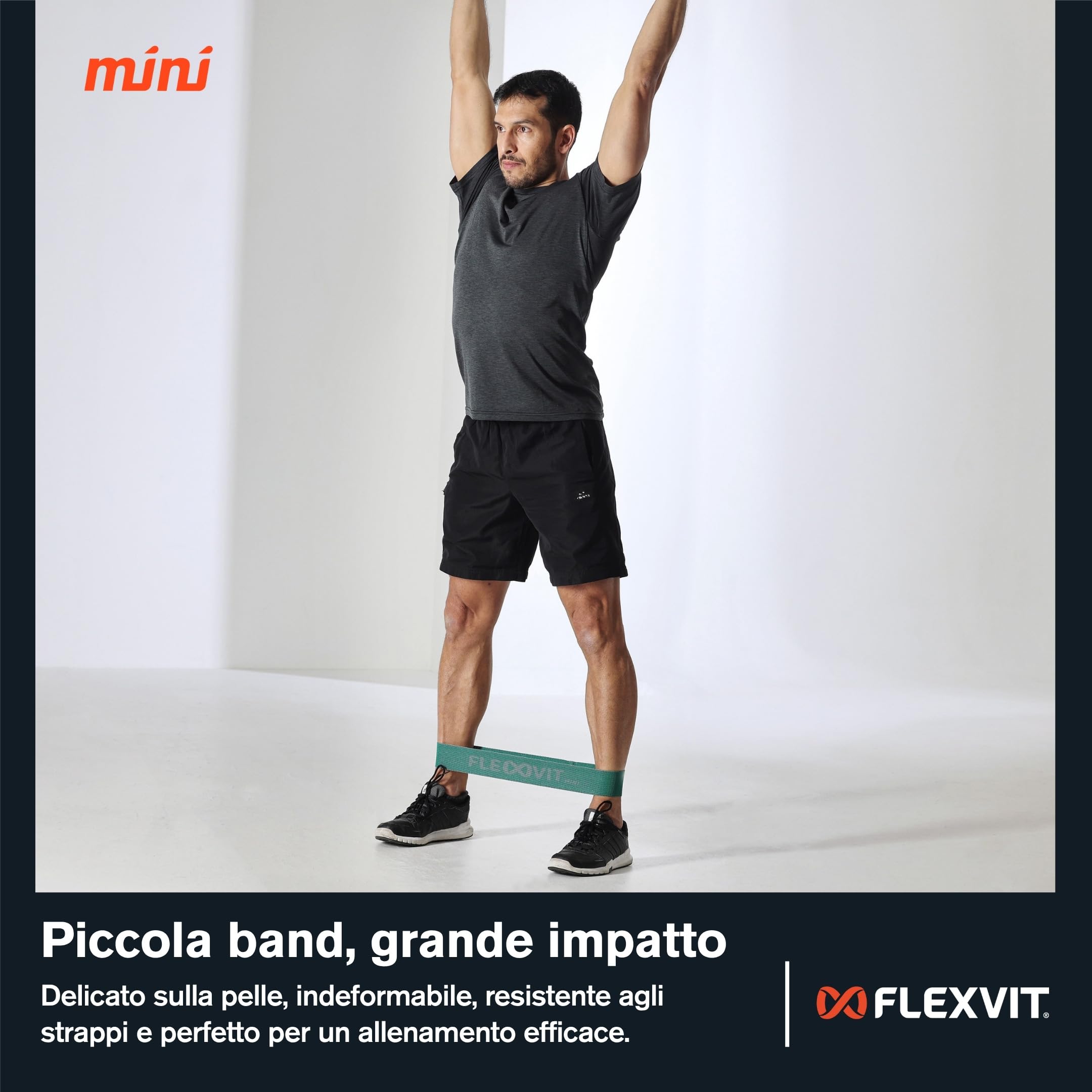 FLEXVIT Mini Set di 10 fasce – Allenamento funzionale di gruppo, 6 livelli di resistenza per fitness, fisioterapia e atletica, perfetto per principianti e professionisti