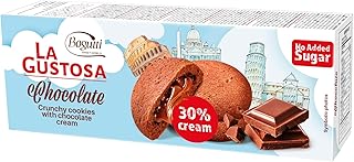 BOGUTTI LA GUSTOSA SUGAR FREE Chocolate crunchy cookies with chocolate cream 150GR BOX