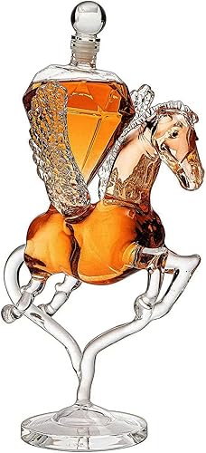 Decantador de cristal Pegasus Diamond, para vino y whisky, 12 pulgadas de alto, deslumbrante cristalino, para vino, licores, whisky, bourbon, coñac