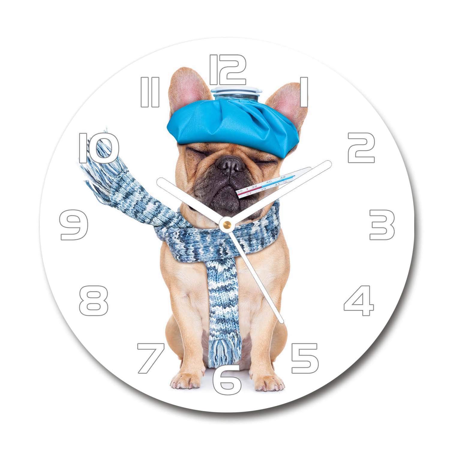 Horloge en verre silencieuse Tulup 30cm avec aiguilles blanches