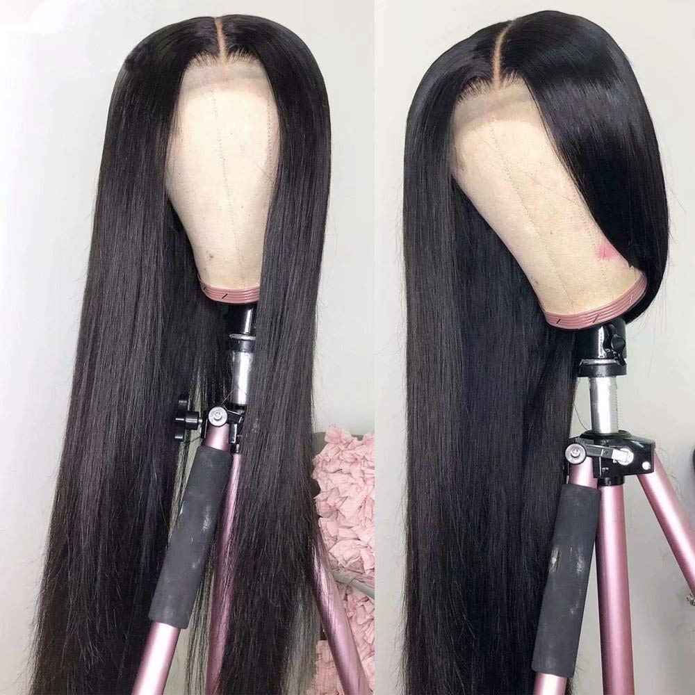 HD Transparent Lace Wigs Preplucked 360 Lace Frontal Wig Invisible Lace Front Wigs Straight 360 Glueless Lace Front Human Hair Wigs for Women 150% Density Brazilian Remy Hair 20 Inch
