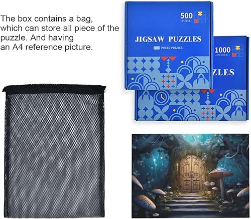 Miniatura 7 de Rompecabezas de 500 piezas con forma de hongo misterioso para adultos, rompecabezas educativos de aprendizaje, juguetes familiares difíciles y