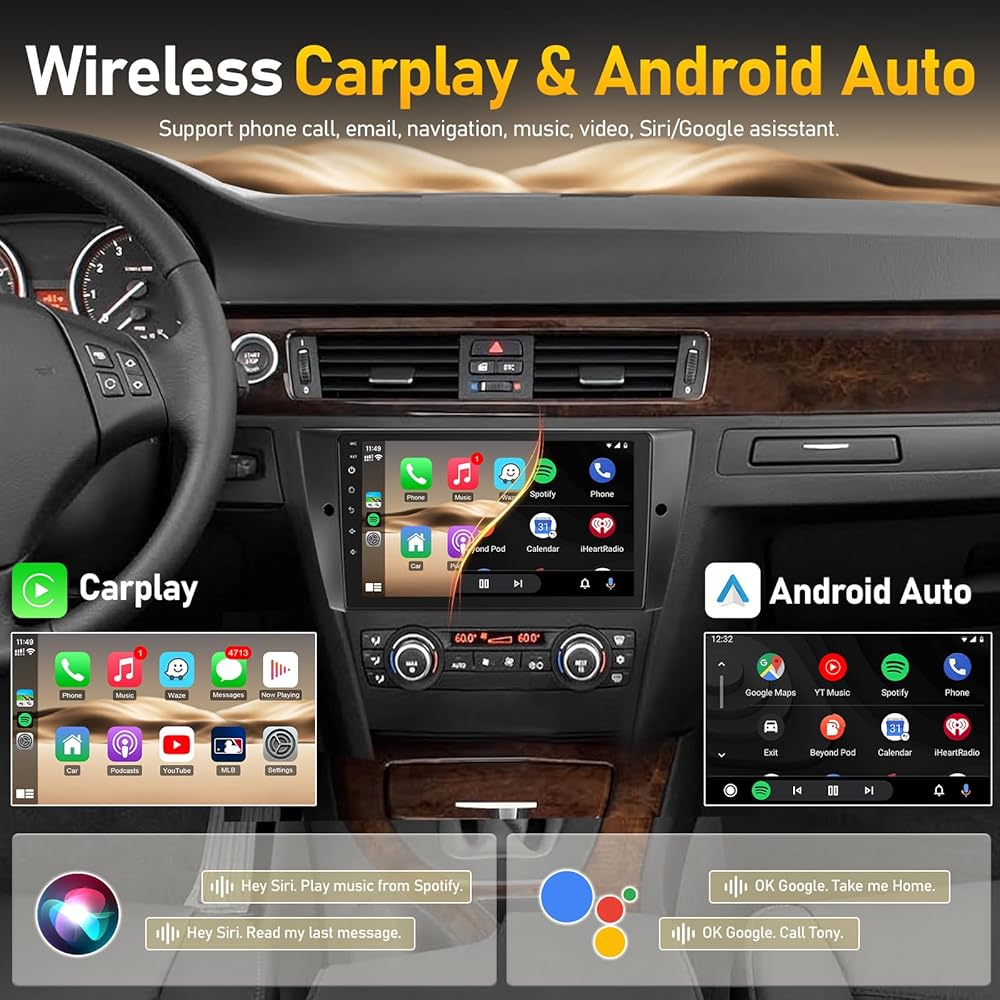 9-Inch Android Car Radio with CarPlay for BMW 3 Series 3