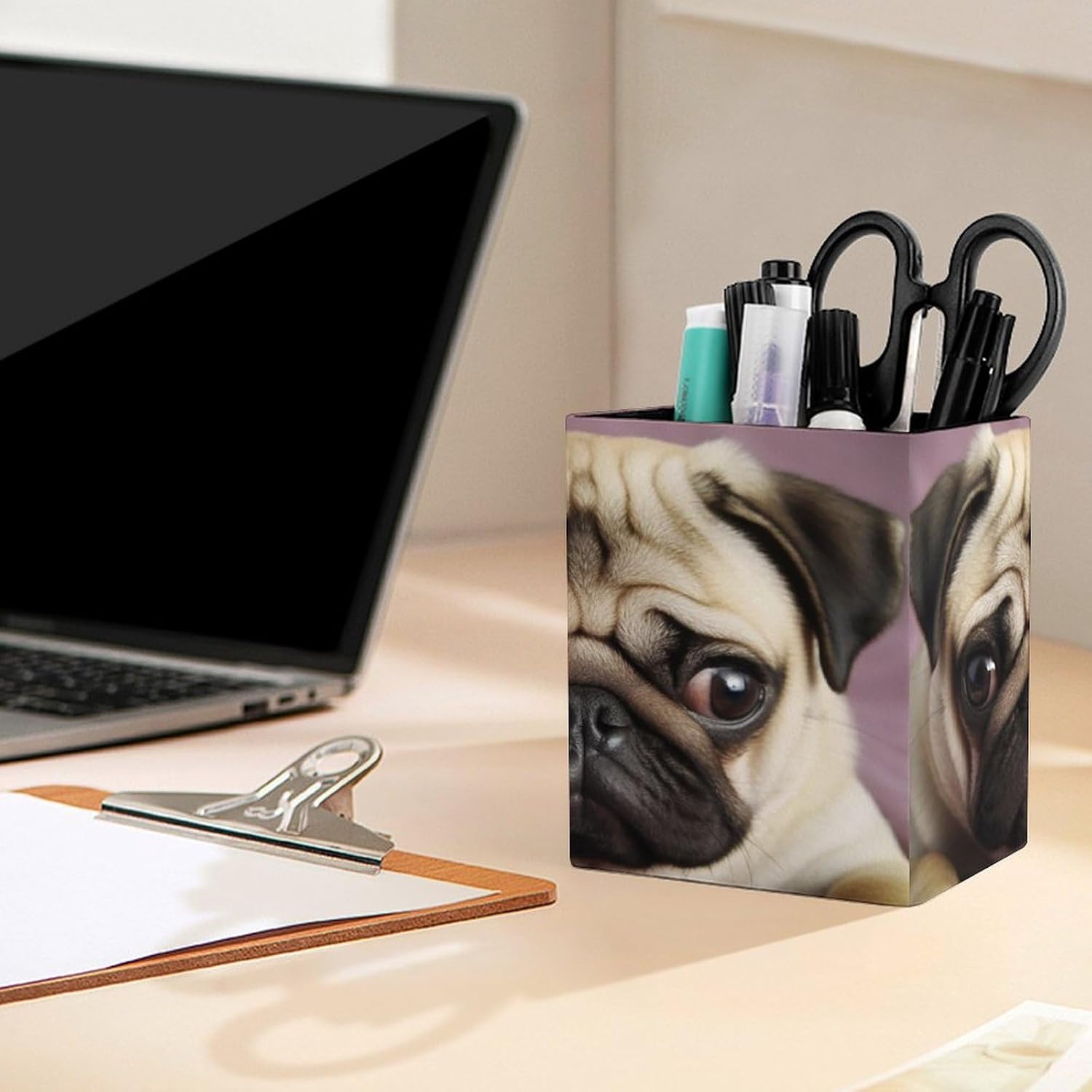 Pug Pen Holder Square Desk Organizer for Office Studio image 5