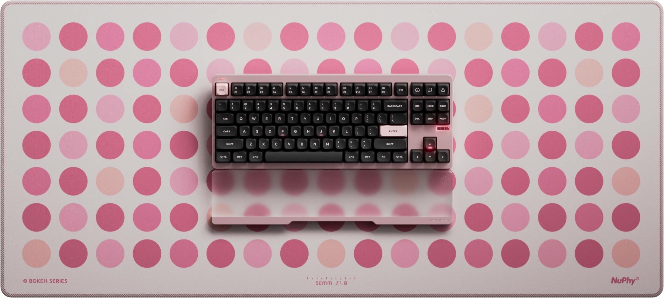 Nuphy Bokeh Desk Pad Protector, tappetino per ufficio, tappetino per mouse grande, antiscivolo, tappetino per laptop, tappetino da gioco per ufficio e casa (900x400 mm - Inca Rose)