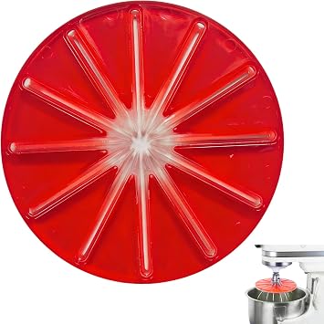 Stand Mixer Whisk Scraper, Anti-Splatter Silicone Baffle for 6-Wire Whisks, Mixing Bowl Wiper Attachment for Easy Cleaning, Multi-Purpose Kitchen Tool Red