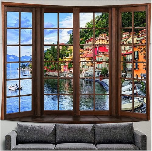 Miniatura 3 de WANLIAN Tapiz de bosque, tapiz de pared, tapiz de montaña, para el hogar, oficina, dormitorio, decoración interior y exterior, tamaño grande, 59