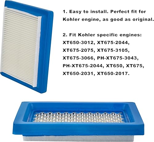 Miniatura 5 de ZLKSKER 14-083-22-S - Filtro de aire para cortacésped Kohler 1408322S 14-083-22-S1, se adapta al motor específico de cortacésped XT650 XT675, 2