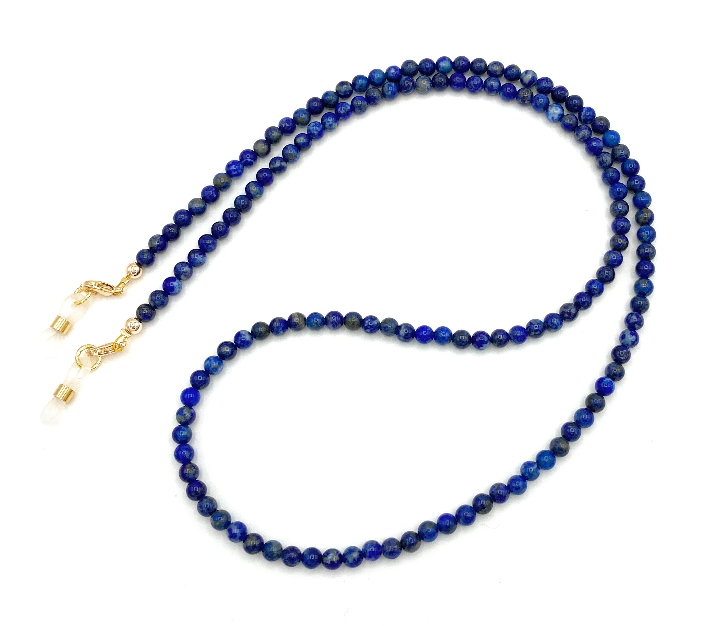 Kette, Brillenkette, Brillenband, Brillenschmuck, Kette für Lesebrille, Brillenkordel, Brille, Brillenhalter, Schlangenkette Natürliche Edelstein Perlen, handmade, Lapis Lazuli, blau