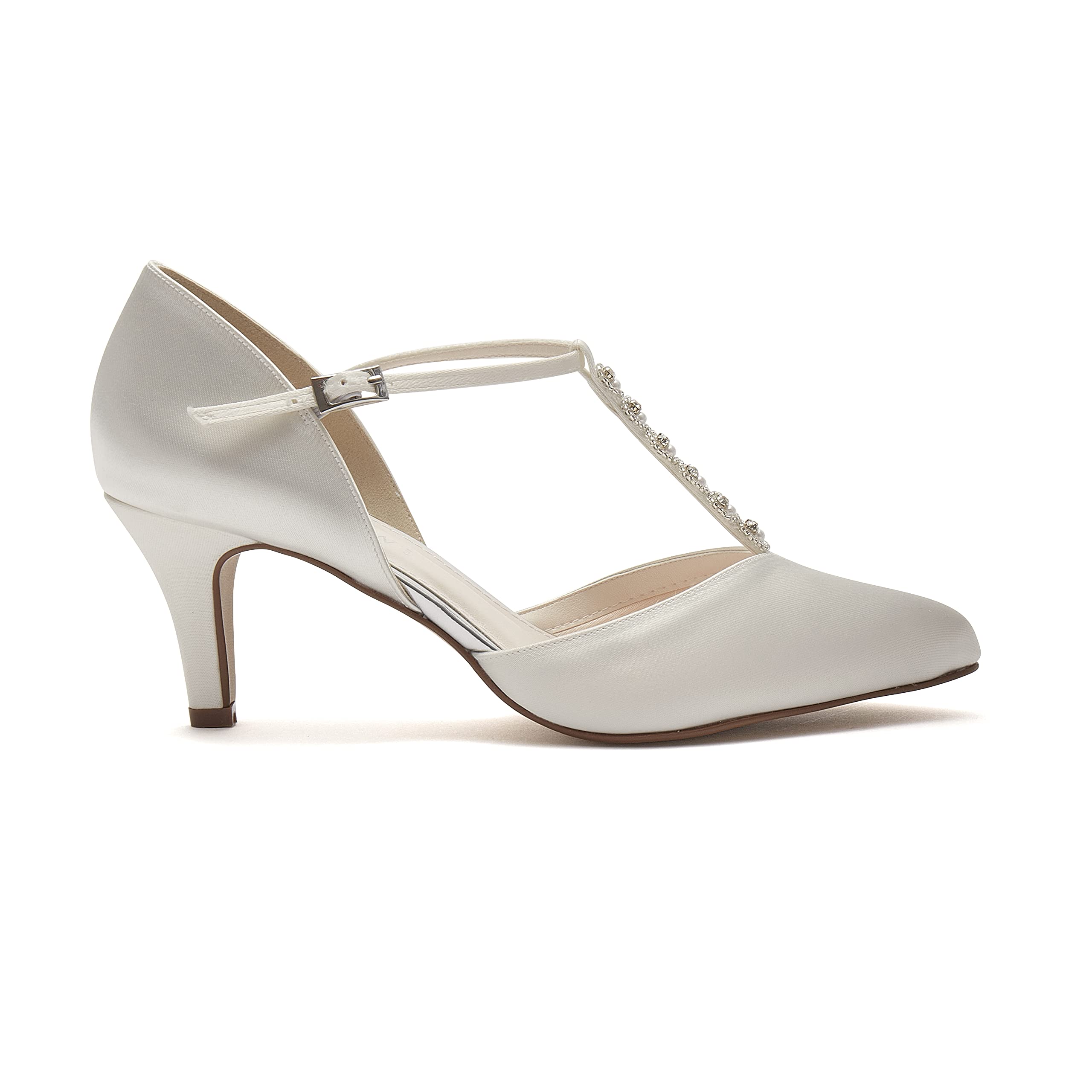 Rainbow Club Women's Cordelia T-Bar Wedding Shoes, 7.5 Ivory