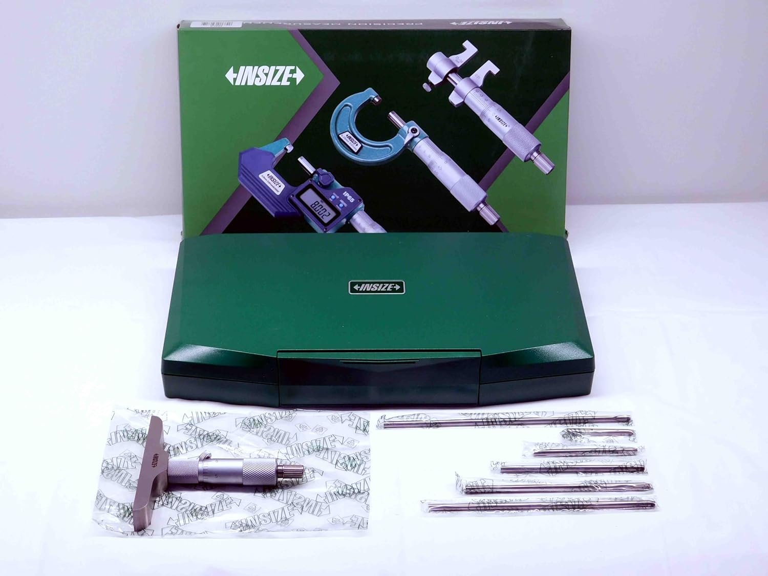 INSIZE #3240-6 Depth Micrometer 0-6" / 0-150mm Range .001" Graduation 6 RODS - MS7061INS