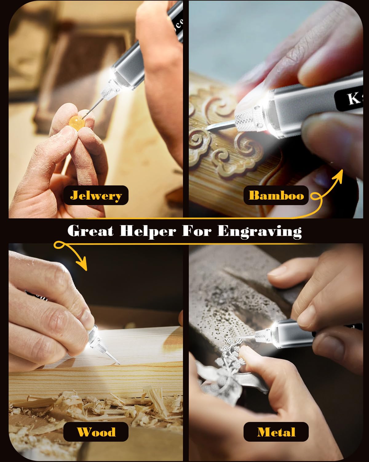 Cordless Engraving Pen - 48 Bits & DIY Crafting -7
