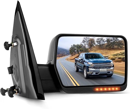 Miniatura 24 de SCITOO Espejo de remolque para Ford F-150 2004-2006 para Ford F-150, exterior automotriz con señales LED delanteras calentadas eléctricas