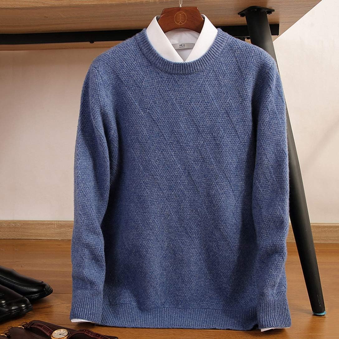 [舶億] メンズセーター ウール100% クルーネック 暖かい スーパーソフト おしゃれ 柔らかい ニット かっこいい 冬服 チクチ