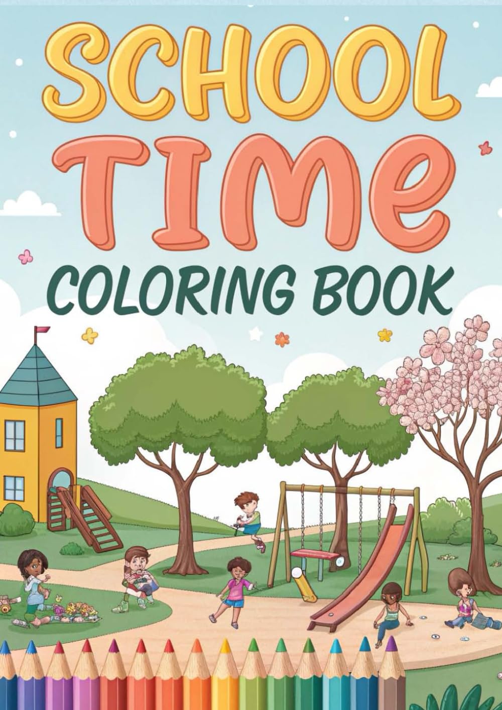 School Time Coloring Book for Kids: Fun & Easy School-Themed Coloring Pages for Preschool, Kindergarten & Elementary Kids