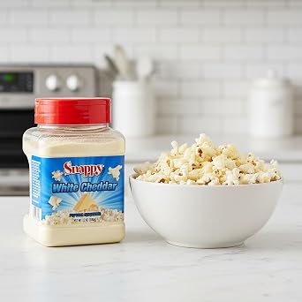 Snappy White Cheddar Cheese Popcorn Seasoning, 12 oz, Distinctive Creamy Flavor Shaker, No MSG Added