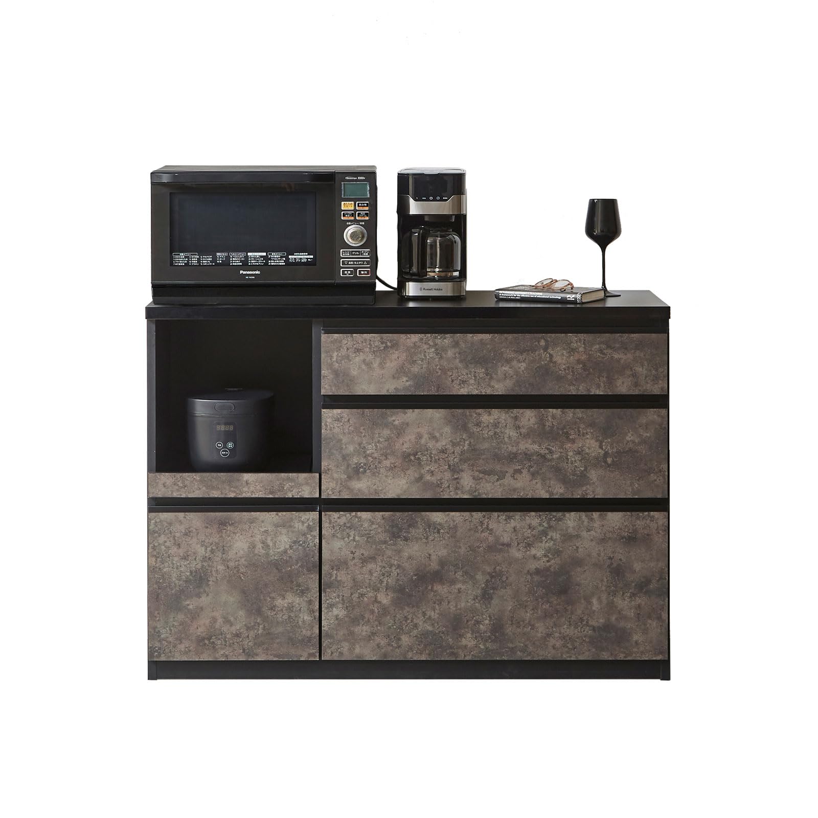 KAGUCCO 食器棚 ストーンブラック 120cm KAGUCCO 食器棚 ストーンブラック 120cm KAGUCOCO 食器棚 レンジ台