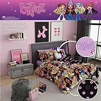 Vista 5 de Franco Bratz Fashion Bedding - Juego de edredón y sábanas súper suaves de 7 piezas con funda, tamaño Queen, (producto 100% oficial)