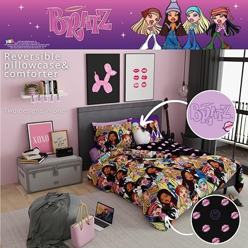Miniatura 5 de Franco Bratz Fashion Bedding - Juego de edredón y sábanas súper suaves de 7 piezas con funda, tamaño Queen, (producto 100% oficial)