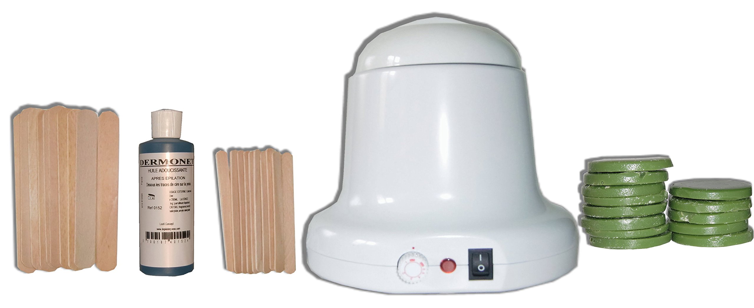 Storepil - zestaw do depilacji woskowej 400 ml Charles Ney - 200 g tradycyjny zielony wosk, szpatułki do ciała, twarz, olej po depilacji. Gotowy do użycia zestaw do depilacji