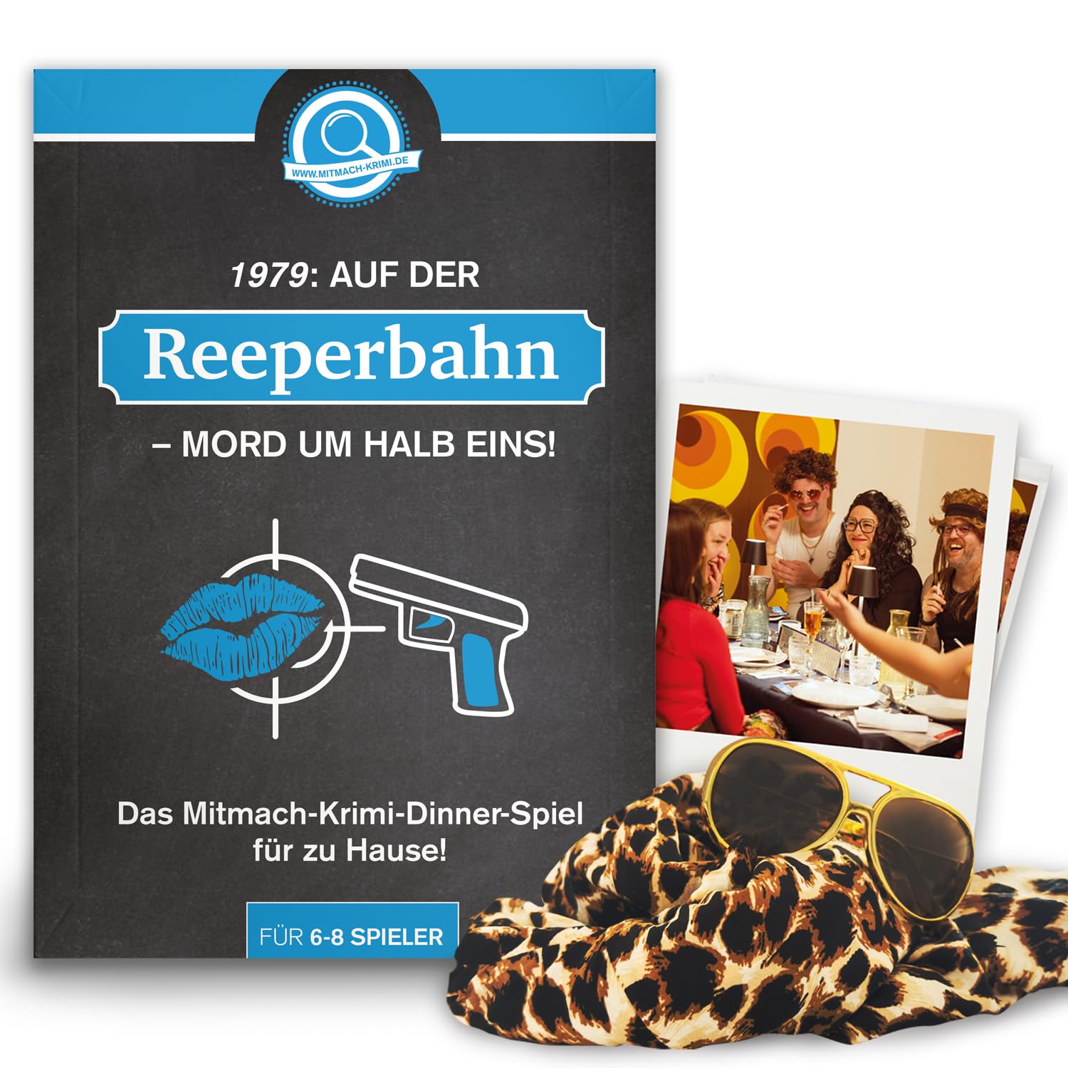 Krimispiel - Krimidinner für 6-8 Personen - 1979 - Auf der Reeperbahn Mord um halb eins - Geschenkidee für Freunde - Ges
