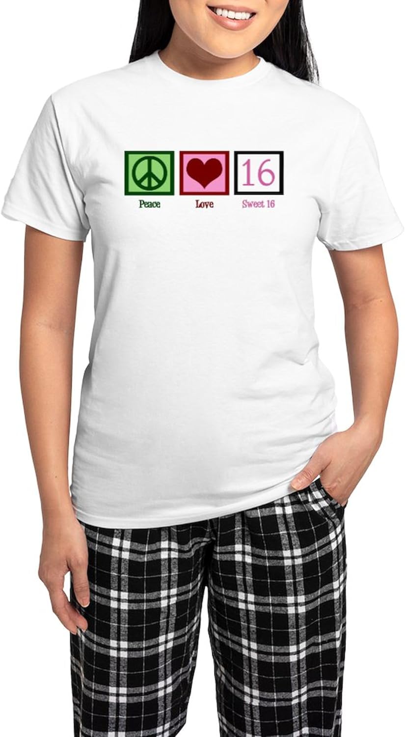 CafePress Cute Sweet 16 Women's Novelty Cotton Pajama Set, Comfortable PJ Sleepwear