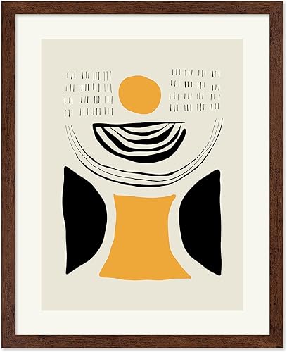 Miniatura 32 de Monem Art - Póster abstracto, impresión de dibujo de línea retro, arte moderno, arte negro y amarillo, arte moderno, arte bohemio elegante, arte Sin