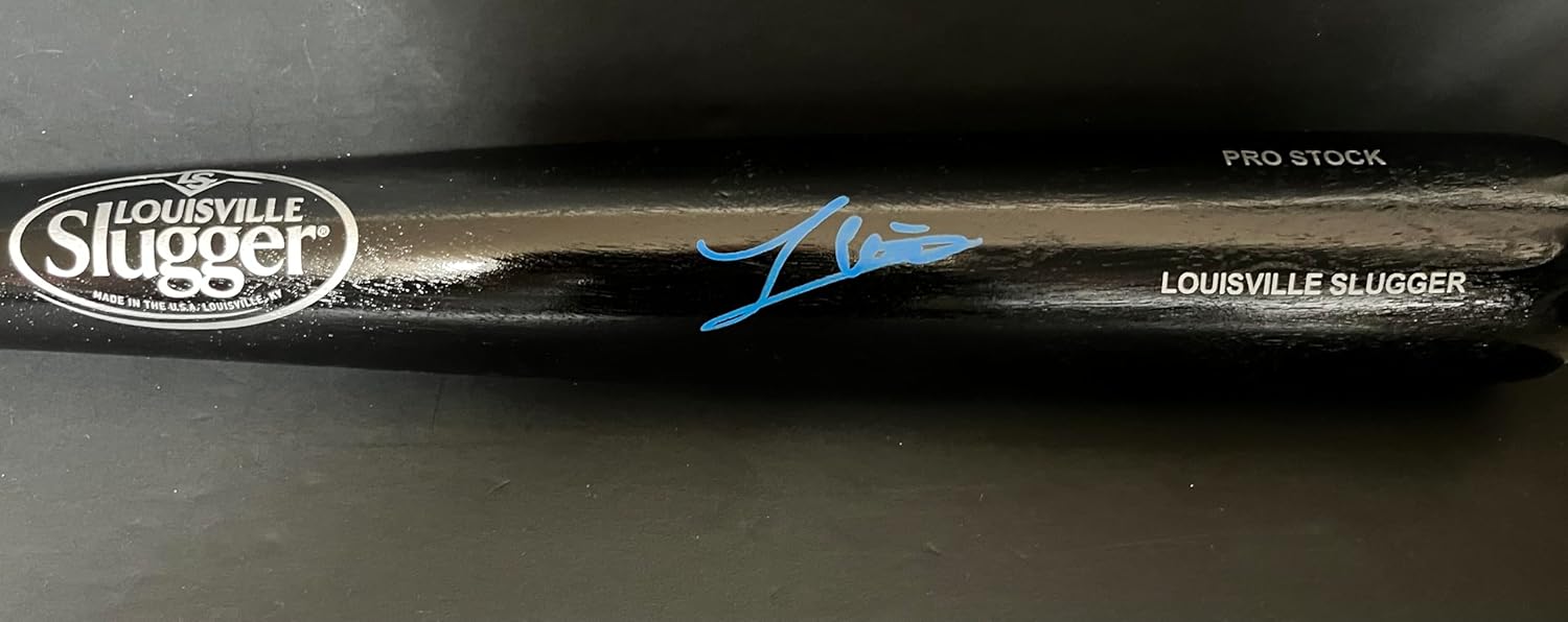 Luis Pena Milwaukee Brewers Autographed Signed Black Baseball Bat Beckett WITNESS Hologram