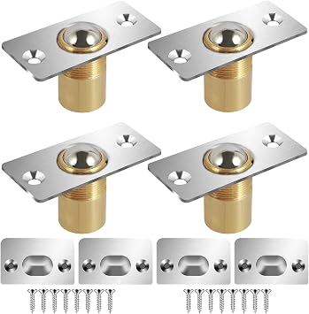 4Pcs Door Ball Catch Stainless Steel Door Ball Latch Quiet Closet Ball Catch Replacement Sturdy Door Ball Lock Easy Installation for Cabinet Doors Closet Doors Kitchen Pantry Laundry Room Pant