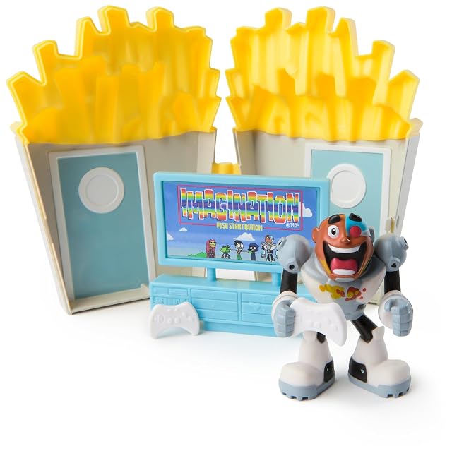Foto 4 de 8 de DC Comics Teen Titans GO! - Set DE Juego Kitchen Chaos: 2 ESCENARIOS EN 1, Figura Cyborg, Chico Bestia…