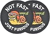 Funny Embroidered Patch - NOT Fast JUST Furious Hustling Snail Iron OnSew On Patch for Vest, Jackets, Bags, Hats & Clothing