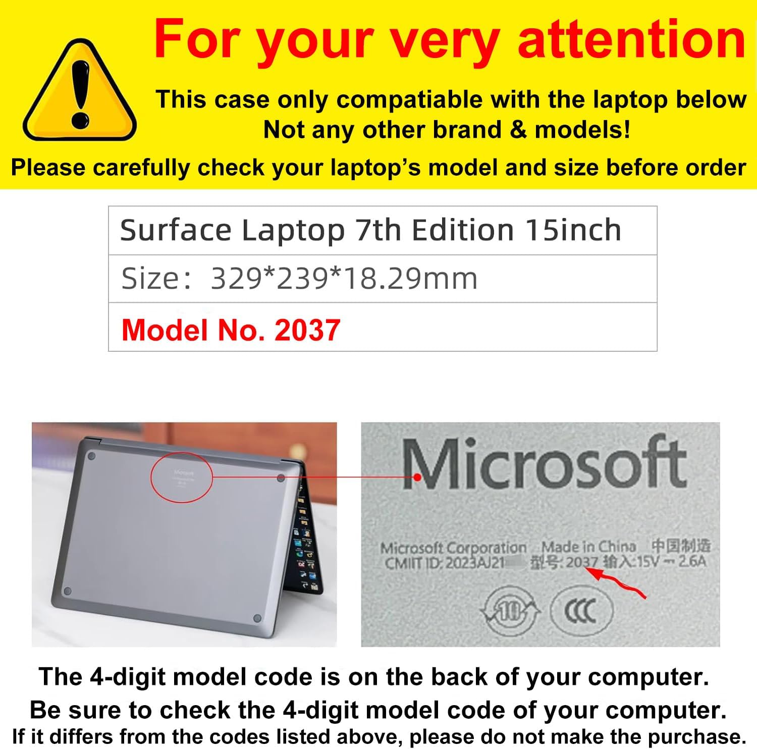 Laptop Case Cover Only for 2024 Microsoft Surface Laptop 7 15 inch (Model 2037 2108) Detachable Notebook Sleeve Computer Protective Bag Heat Dissipation Hole (Wine red, 15)
