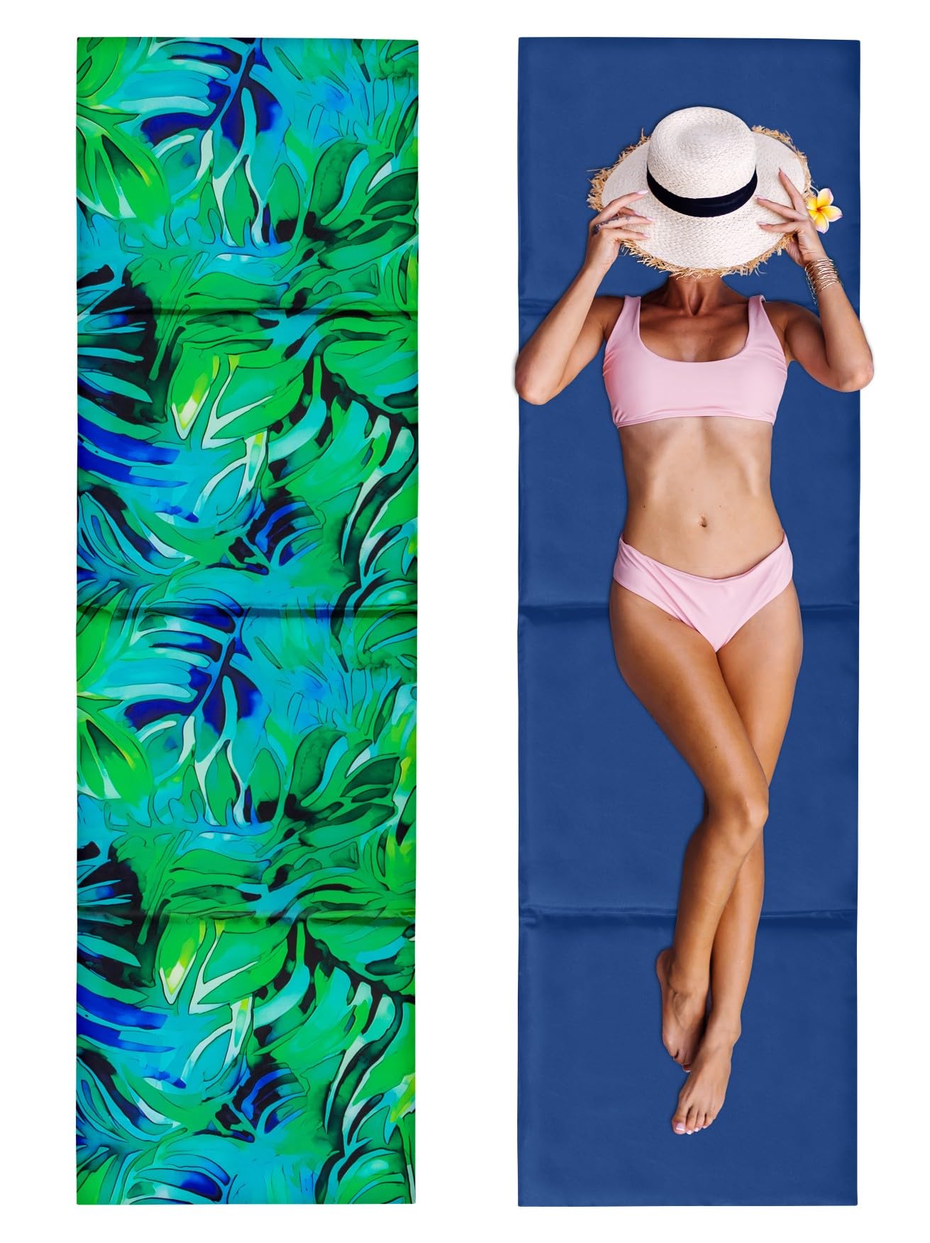 Gruba Mata Plażowa Składana 180x50 cm – Wodoodporna Karimata na Kamieniste Plaże, Piknik, Kemping Wygodna Podkładka Turystyczna z Uchwytem Aruba Watercolors