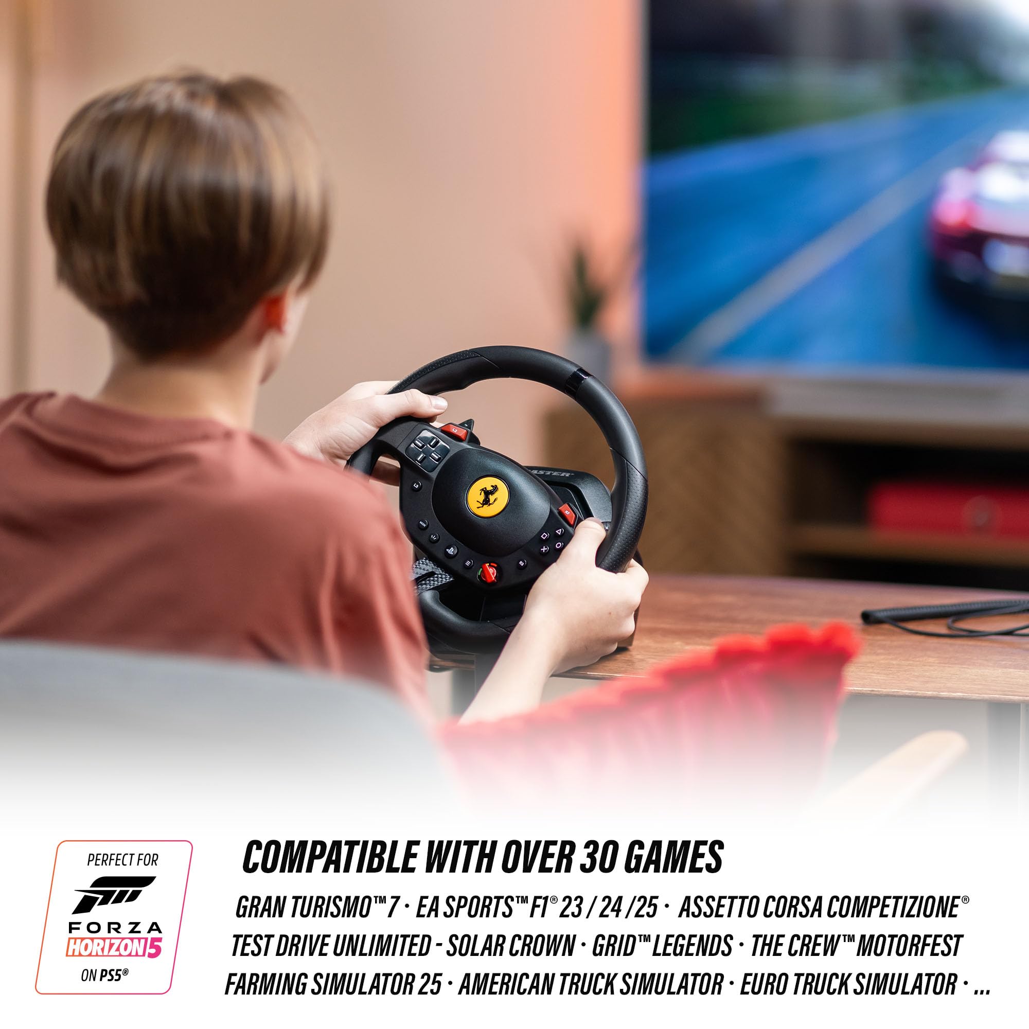 Thrustmaster T98 Ferrari 296 GTB Racing Wheel and Pedal Set (compatible with PS5, PS4 & PC)