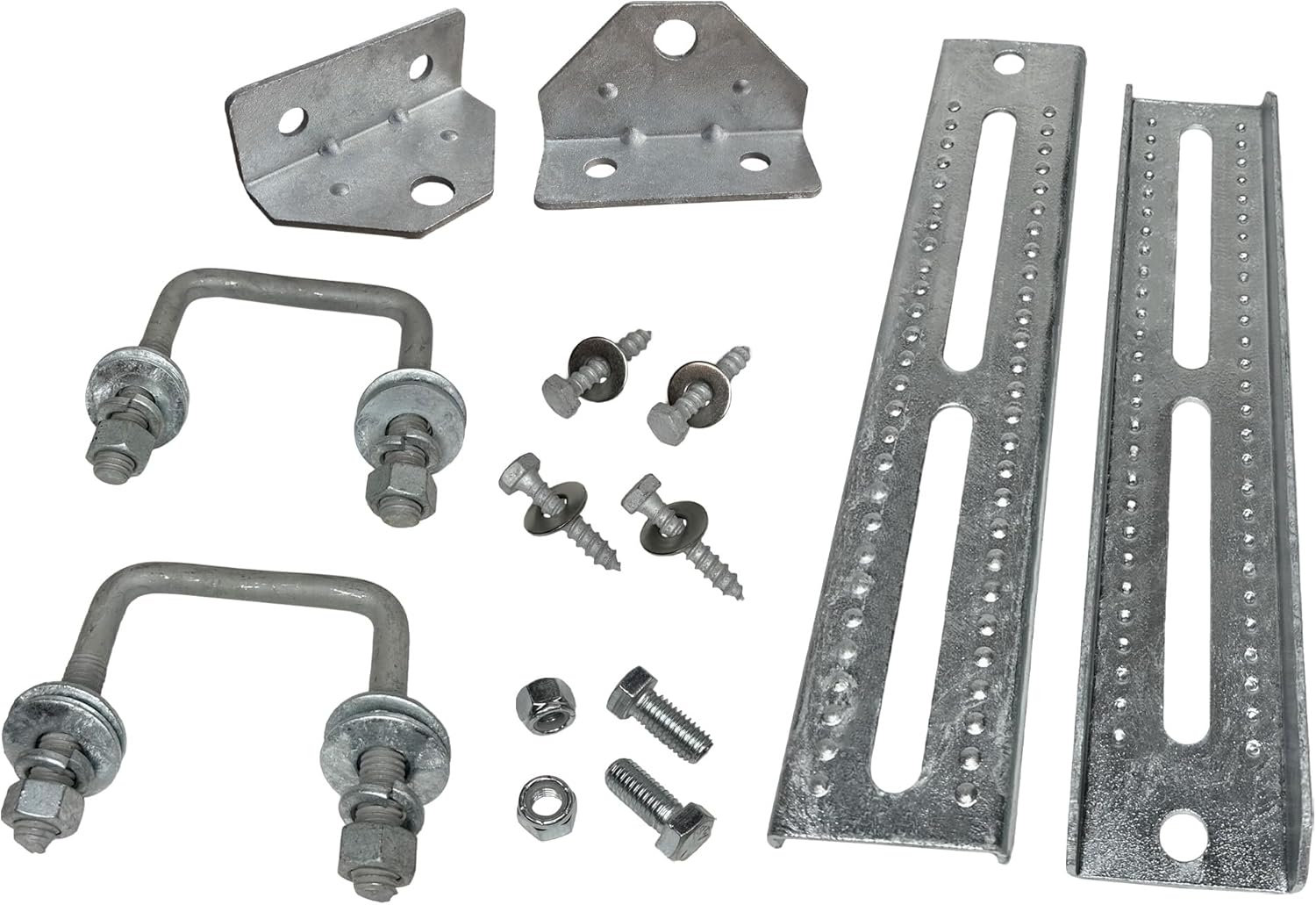 A.A 12" Galvanized Swivel Top Bunk Bracket Kit with Hardware for Boat Trailer, fits 2x3 Cross Members, Heavy Duty