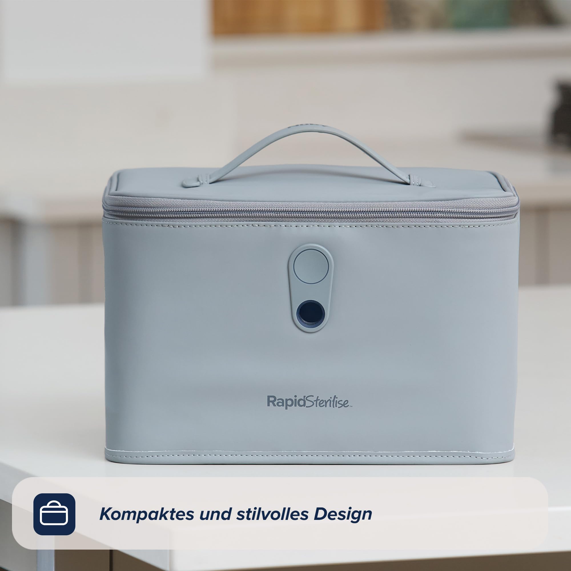 Nuby UV-Sterilisator für Babyflaschen & Zubehör, 3-Minuten-Sterilisation | Sterilisiert in 3 Minuten, tötet 99,9 % der Bakterien, für Babyflaschen & Zubehör wie Sauger, ideal für Zuhause & unterwegs