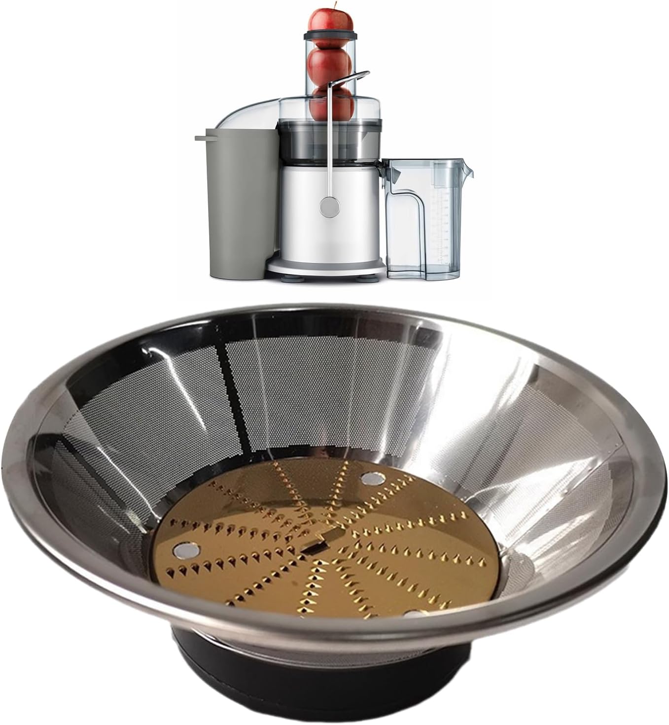 Mixer Blades,Efficient Replacement Cutter Juicer Machine Part Juicer Cutter Multifuntional Juicer Part Mesh Filter Basket for JE95XL
