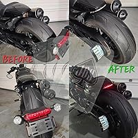 Vista 4 de JBSporty Kit de soporte de placa de matrícula de luz trasera LED/media luna. Compatible con Harley Davidson Sportster S 1250. Aspecto limpio