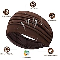 Vista 2 de S&N Remille Diademas anchas para mujer, banda para el cabello grande, diadema elástica antideslizante con nudo trenzado, accesorios para yoga