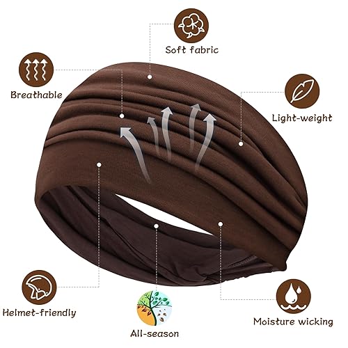 Miniatura 2 de S&N Remille Diademas anchas para mujer, banda para el cabello grande, diadema elástica antideslizante, accesorios con nudos torcidos, accesorios